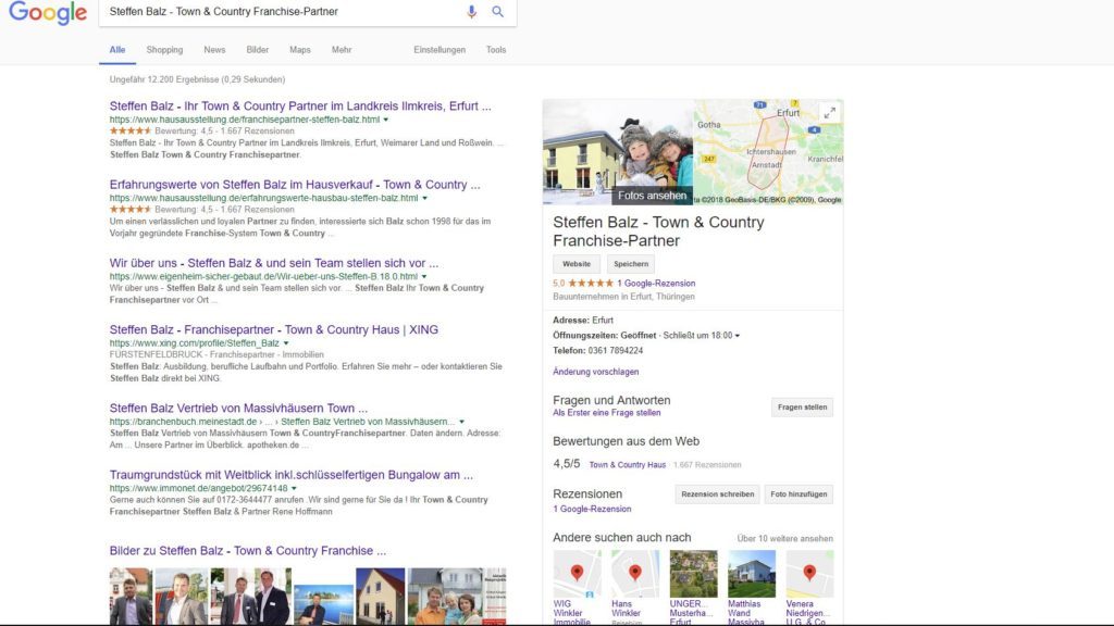 Google Snippet Darstellun