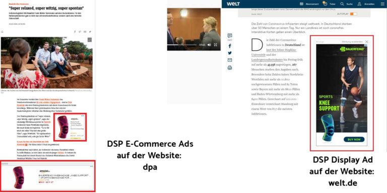 E-Commerce Ads, Display Ads oder Display Videos Ads auf Drittplattformen