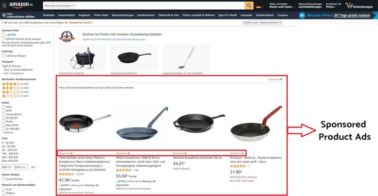Sponsored Product Ads auf Amazon