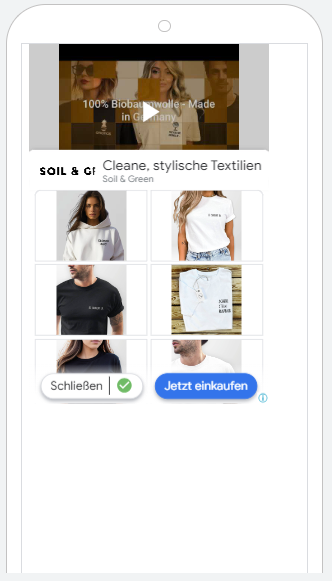 Beispiel Out Stream Anzeige am Handy